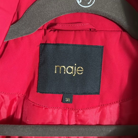 Maje fur hood coat jacket parka size FR38 - Picture 2 of 6